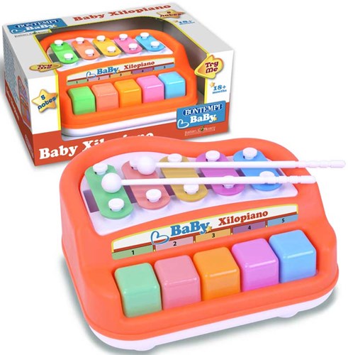 Bontempi xilopiano instrumento musical bebé juguete naranja