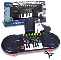 Bontempi DJ mixer reproductor de música con micrófono y efectos de luz negro