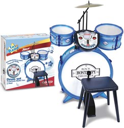 Bontempi batería juguete con tutor electrónico azul 4 piezas