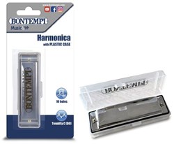 BONTEMPI-METALEN MONDHARMONICA 10 TONEN MET KOFFER
