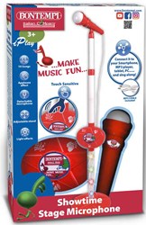 Bontempi micrófono de juguete Showtime Stage con conexión musical - blanco