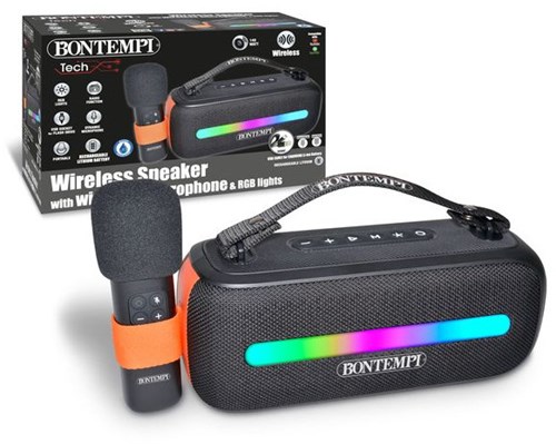 Bontempi altavoz inalámbrico juguete con micrófono y luces RGB