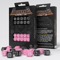 Q-Workshop set de dados Fortress Compact D6 negro rosa 20 piezas