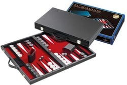 Philos Estuche de backgammon grande estándar (rojo)