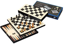 Philos 4014156025110 Tablero de ajedrez plegable Juego de ajedrez para escritorio