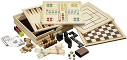 Philos colección de juegos de madera juego de mesa clásico 10-en-1 mediano