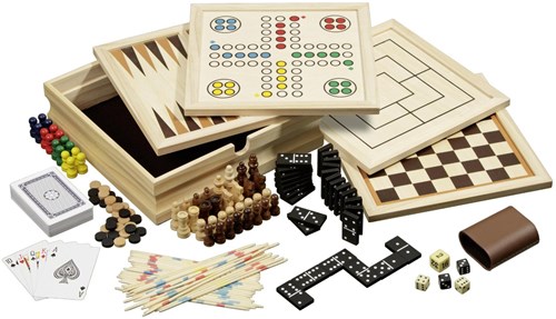 Philos colección de juegos de mesa de madera estrategia 10 juegos clásicos