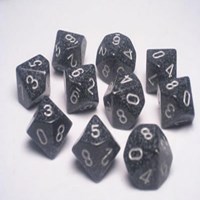 Chessex Juego de dados D10 moteados Ninja (10 piezas)