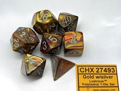 Chessex Juego de dados de polidice dorado/plateado brillante (7 piezas)