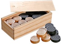 Philos fichas de damas de madera 30 mm - juego de mesa clásico