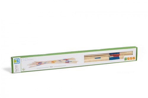 BS Toys Mega Mikado Juego de Madera - Juego de Habilidad de Bambú para Exterior