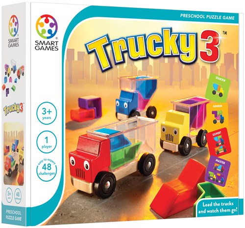 Smart Games puzzle de madera Trucky 3 - camiones educativos para niños