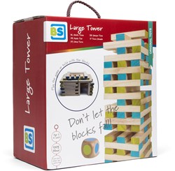 BS Toys Giant Tumble Tower - Torre apilable XXL de madera Juego exterior