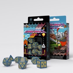 Q-Workshop Arcade - Juego de dados azules y amarillos (7)