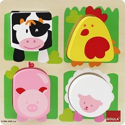 Goula Farm Animals Puzzle 4 pcs Rompecabezas de figuras 4 pieza(s)