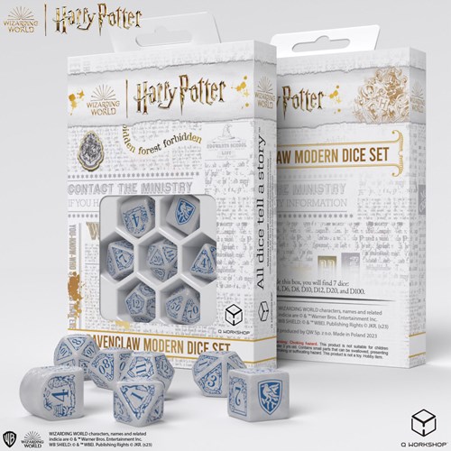Q-Workshop Harry Potter set de dados Ravenclaw moderno blanco 7 piezas