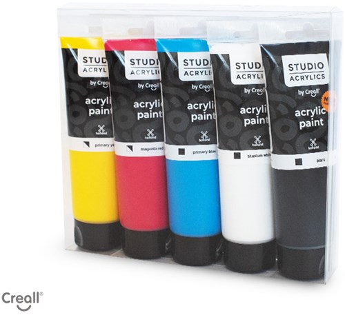 Creall set pintura acrílica studio 5 colores tubos 120ml pintar