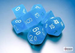 Chessex dados Frosted mini poliédrico azul caribe blanco set 7 piezas
