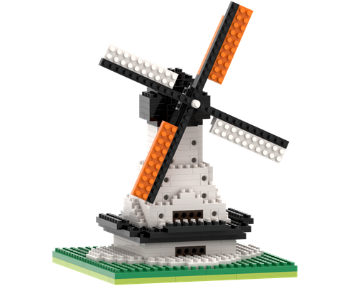 Brixies bloques de construcción gran molino de viento - 315 piezas - set nano
