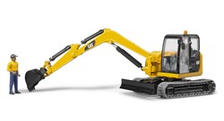 Bruder Cat mini excavadora con figura de construcción - excavadora de juguete