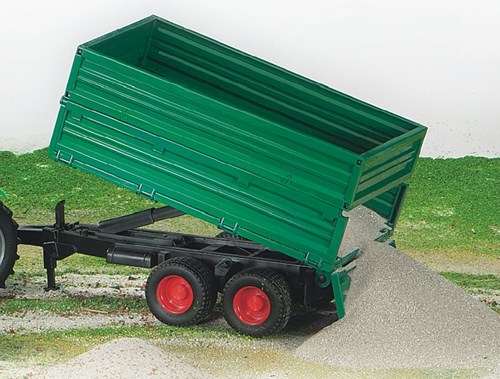 Bruder remolque basculante juguete remolque 1:16 plástico verde-2