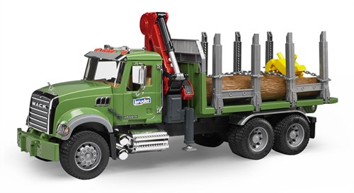 Bruder camión MACK transporte de madera con grúa y 3 troncos-2