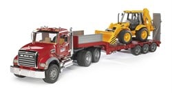 BRUDER MACK Granite Low loader and JCB 4CX vehículo de juguete