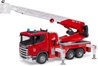 Bruder camión de bomberos escalera Scania Super 560R con bomba de agua y luz-sonido