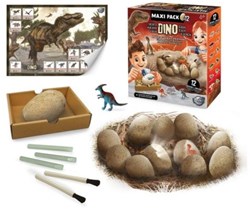 Buki huevos de dinosaurio maxi pack - set de excavación 12 dinosaurios