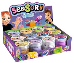 Buki slime juguete display 12 botes - sensorial y colorido