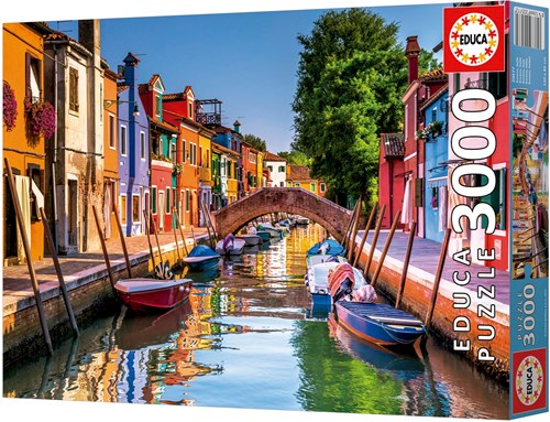 Educa puzzle Burano Italia 3000 piezas adultos paisaje urbano-2