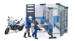Bruder set de juguetes policía bworld comisaría con motocicleta