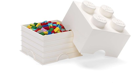 LEGO caja de almacenamiento Brick 4 blanca - caja de juguetes apilable 6 litros-2