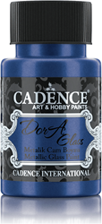 Cadence pintura para vidrio metálica Sax Blue 50 ml - brillo para pintar creativamente