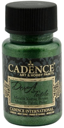 Cadence pintura textil metálica verde 50 ml - pintura tela purpurina