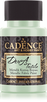 Cadence pintura textil Dora Metallic 50 ml menta - purpurina & creatividad