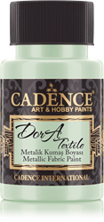 Cadence pintura textil Dora Metallic 50 ml menta - purpurina & creatividad
