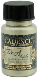 Cadence pintura textil metálica 50 ml platino - pintura con purpurina para tela