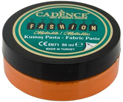 Cadence Cadence Fashion Textiel Metallic Relief Pasta 50 ml Oranje