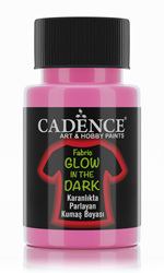 Cadence pintura textil glow in the dark rosa 50 ml - pintura textil