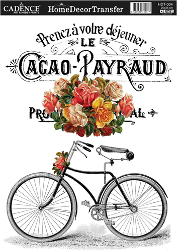 Cadence home deco transfer bicicleta 25x35 cm - decoración creativa