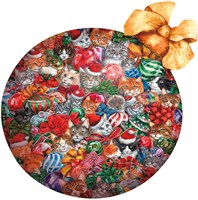 SunsOut puzzle adorno navideño de gato - rompecabezas 750 piezas