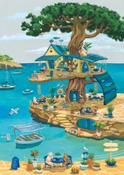 Magnolia puzzle gatos en el árbol - juego de rompecabezas 1000 piezas