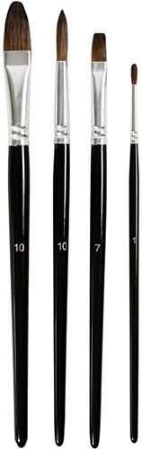 Creativ Company set pinceles acuarela pelo de pony 4 piezas mango corto