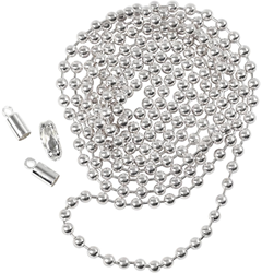 Creativ Company cadena de bolitas plateada 3 mm 1 metro joyería DIY