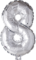Creativ Company globo de foil número 8 plata decoración fiesta 41 cm