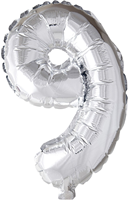Creativ Company globo de foil número 9 plata decoración fiesta 41 cm