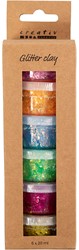 Creativ Company CC Glitter Clay 6x20 ml Basiskleuren