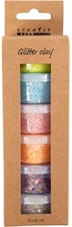 Creativ Company arcilla con purpurina colores pastel 6x20 ml set creativo