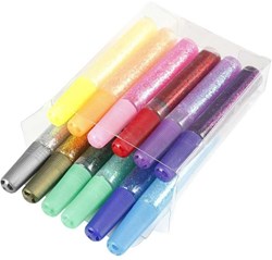 Creativ Company pegamento con purpurina manualidades 12 colores 12x10 ml